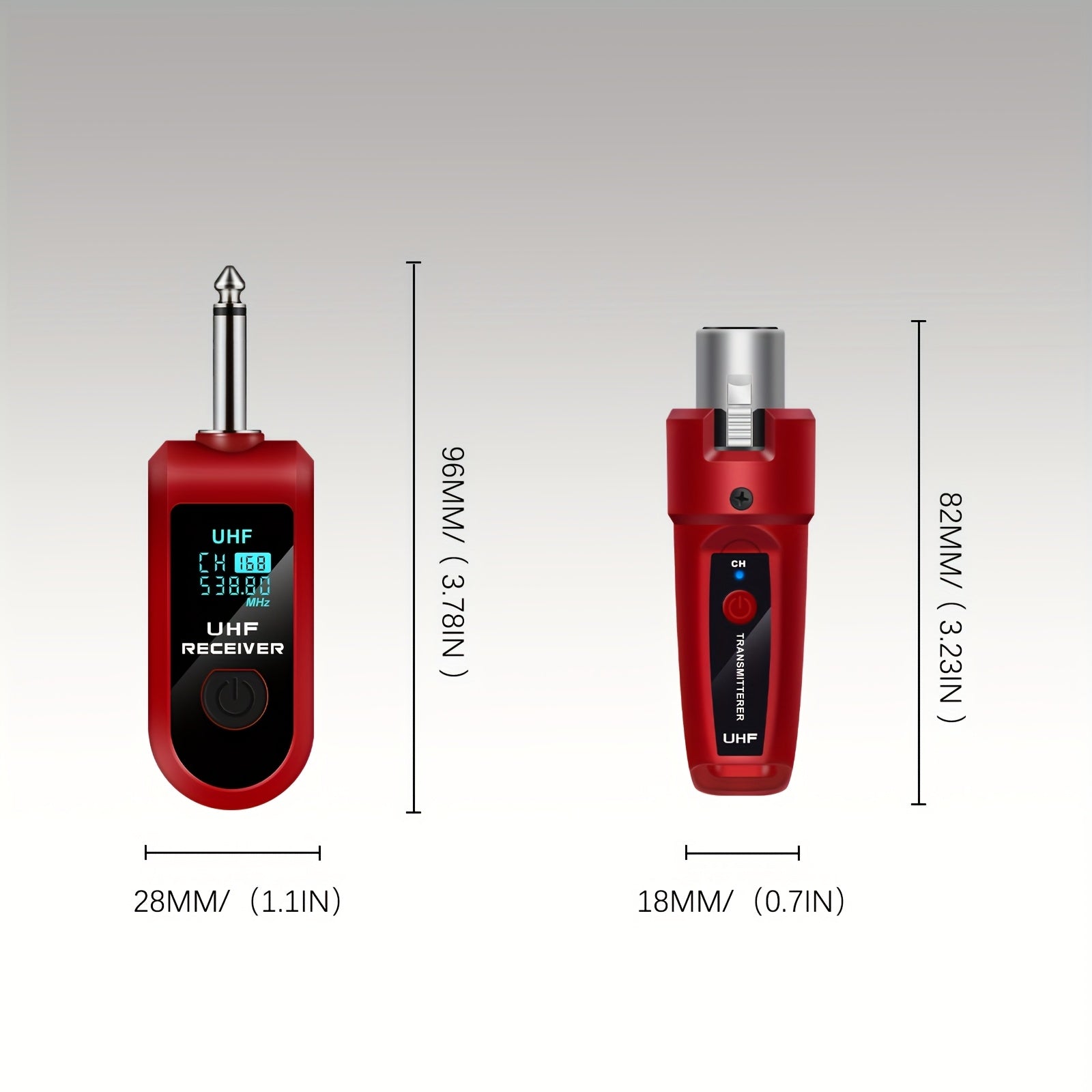 Adaptador transmisor receptor inalámbrico para micrófonos dinámicos [Sistema inalámbrico para micrófonos dinámicos], sistema de micrófono inalámbrico con adaptador transmisor receptor XLR, compatible con sistema XLR, conector de 6.35 mm, recargable por U