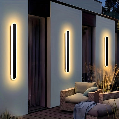 1pc Luz de Pared LED Lineal Moderna - Extra Larga 40.01/59.99/79.98/100.0 cm, Diseño Minimalista en Metal Mate , Iluminación Interior/Exterior para Sala, Entrada, Patio u Oficina - Diseño Lineal Eficiente Energéticamente, Acabado Premium, Construcción Du