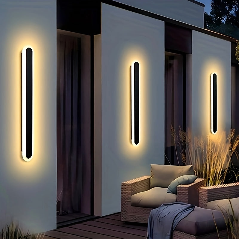 1pc Luz de Pared LED Lineal Moderna - Extra Larga 40.01/59.99/79.98/100.0 cm, Diseño Minimalista en Metal Mate , Iluminación Interior/Exterior para Sala, Entrada, Patio u Oficina - Diseño Lineal Eficiente Energéticamente, Acabado Premium, Construcción Du