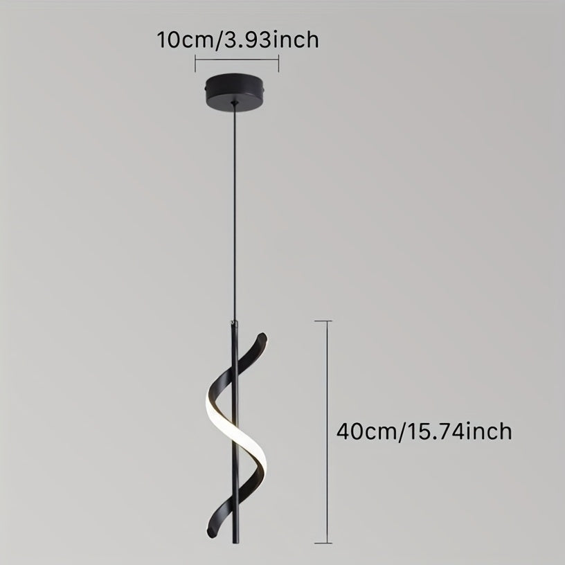 1/2 piezas, moderno y minimalista, con diseño espiral, disponible en negro/blanco/oro, incluye luz LED de tres colores, cableado, adecuado para iluminación de áreas de oficina, luces de techo de habitaciones de hotel, sala de estar, dormitorio, candelabr
