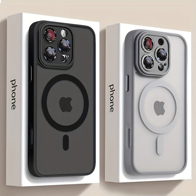 Funda mágica de lujo, mate y translúcida, resistente a golpes para iPhone 16, 15, 14, 13, 12, 11 Pro Max, compatible con carga inalámbrica y modelo 16e