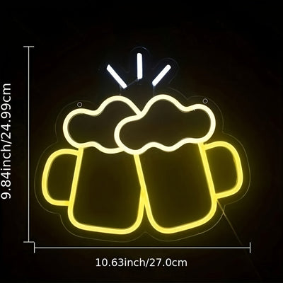 Letreros de neón de cerveza CTTNLS Letreros de neón de cerveza Luces de neón blancas amarillas Decoración de pared para decoración de pared de bar en casa Luz de neón LED Cueva para hombres Bar Discoteca Playa Diseño de tienda Decoración para fiestas nav