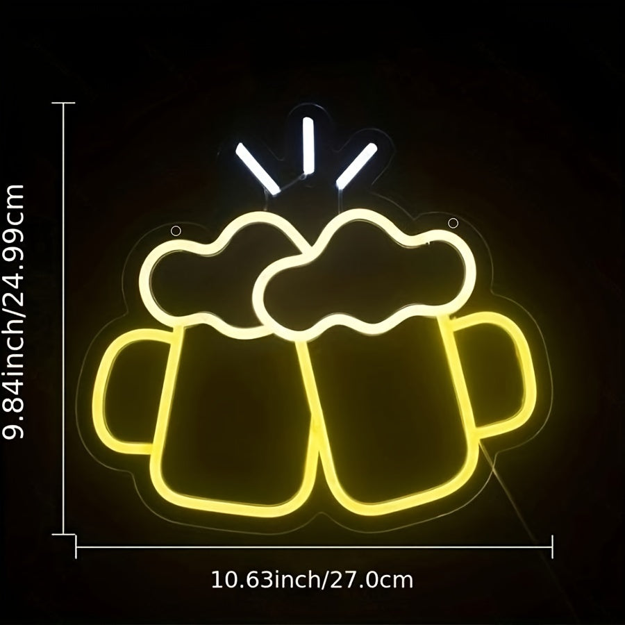 Letreros de neón de cerveza CTTNLS Letreros de neón de cerveza Luces de neón blancas amarillas Decoración de pared para decoración de pared de bar en casa Luz de neón LED Cueva para hombres Bar Discoteca Playa Diseño de tienda Decoración para fiestas nav