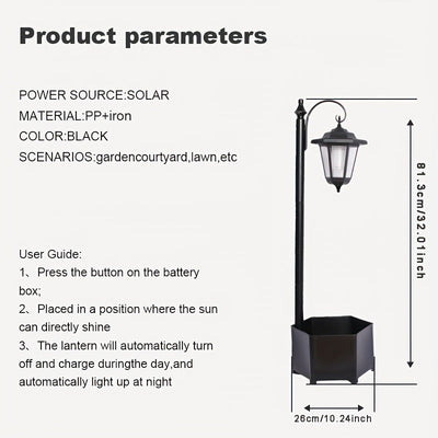 1 pieza de luz de maceta exterior DJGIFI alimentada por energía solar - Estilo tradicional, control de botón, carga solar, diseño de maceta para decoración de jardín y patio, decoraciones solares al aire libre, iluminación de patio, iluminación elegante,
