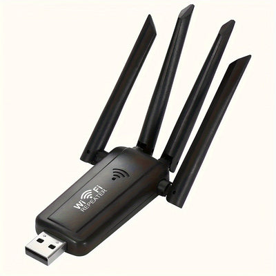 Repetidor inalámbrico USB con 4 amplificadores de señal de antena, adecuado para extender la cobertura de toda la casa, viene con puerto Ethernet para conexiones de red, admite múltiples conexiones de dispositivos, roaming ininterrumpido para hogar y ofi