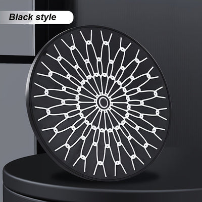 Cabezal de ducha redondo de 6 pulgadas, negro, moderno, de plástico, con rociador superior para baño sin esfuerzo, ideal para lavar el cabello y duchas, fácil instalación con montaje de inserción, rociadores para el cuerpo