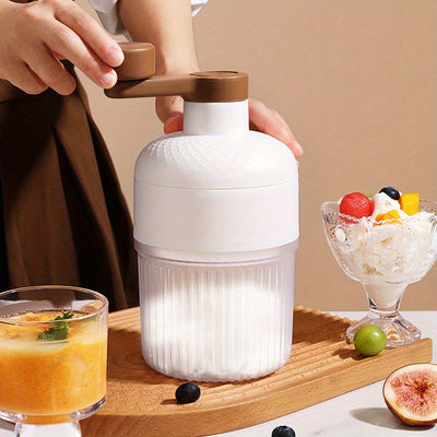 1 pieza, picadora de hielo manual, compacta, con manivela, de acero inoxidable, forma redonda, no necesita batería, salida uniforme sin escoria, para uso doméstico, perfecta para cócteles y refrescos, accesorio de bar.