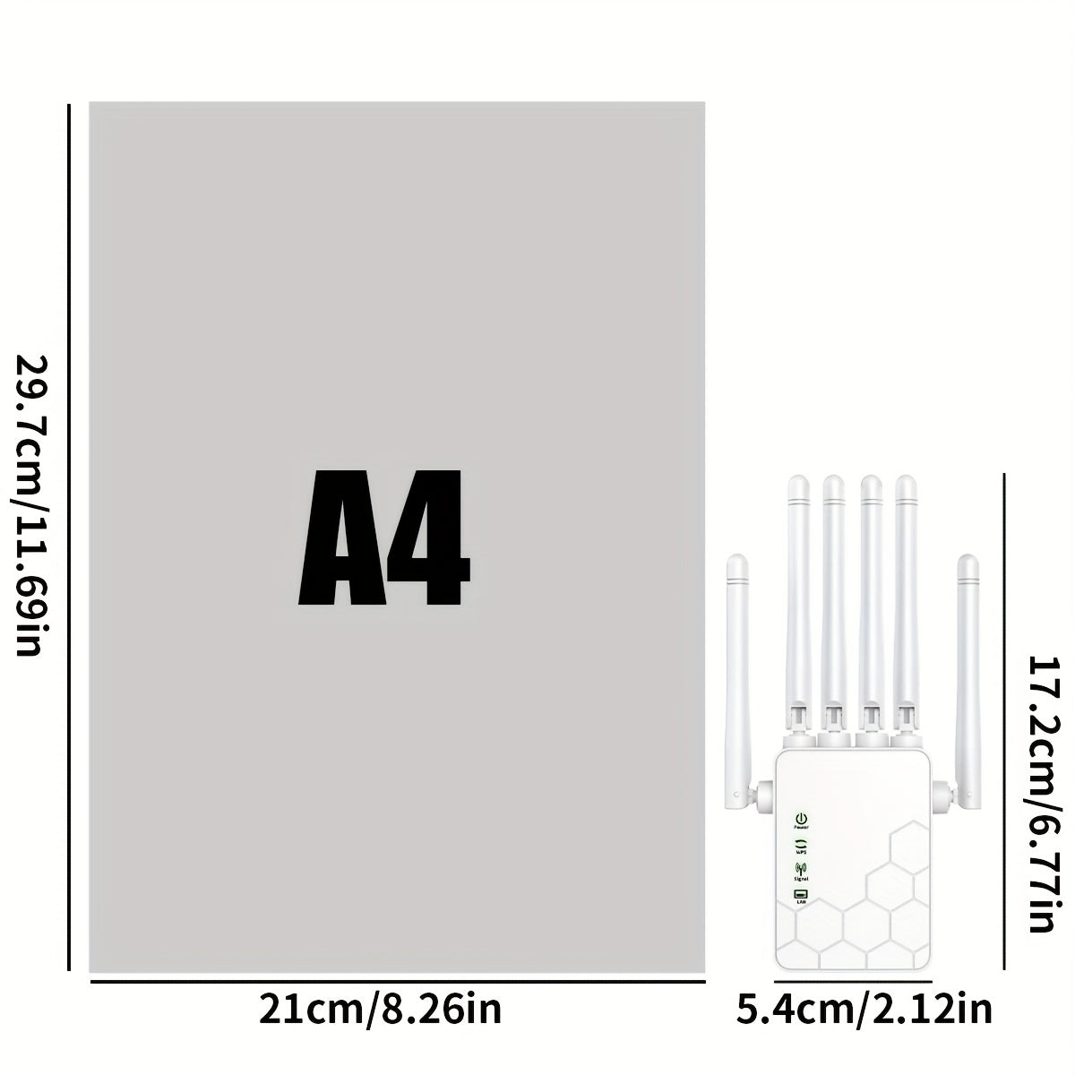 Extensor de señal WiFi potente, amplificador de cobertura, 300 Mbps, con 6 antenas receptoras de alta potencia, modo AP, compatible con puerto Ethernet