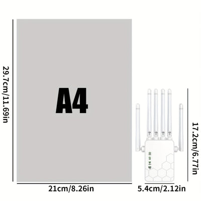 Extensor de señal WiFi potente, amplificador de cobertura, 300 Mbps, con 6 antenas receptoras de alta potencia, modo AP, compatible con puerto Ethernet