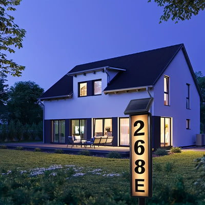 1pc Luz de Dirección Solar con Estaca de Madera para Exteriores, Letrero LED Solar para Números de Casa y Residencias
