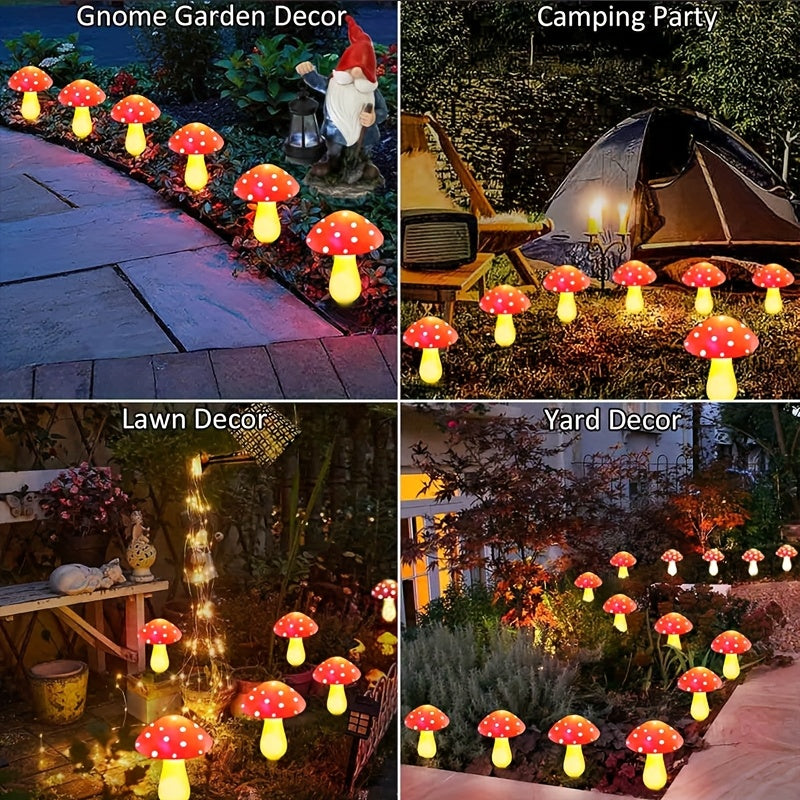 8LED luz solar de jardín tipo champiñón, 8 modos de iluminación para exteriores, ideal para patio, terraza, pasillos y paisajismo, perfecta para bodas, Navidad, Día de la Independencia, fiestas y decoraciones