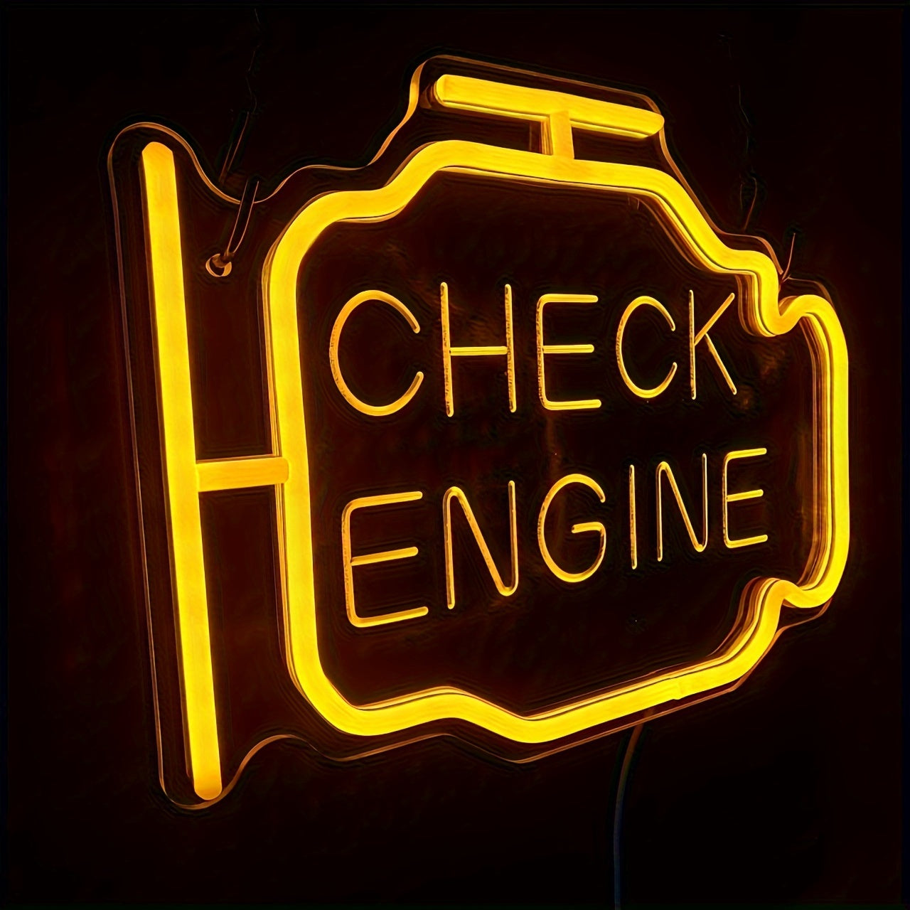 1pc Letrero de neón "Check Engine" - Luz de pared con alimentación USB de plástico con control de interruptor, Letrero de neón decorativo multiusos para bodas, fiestas de compromiso, decoración de dormitorios