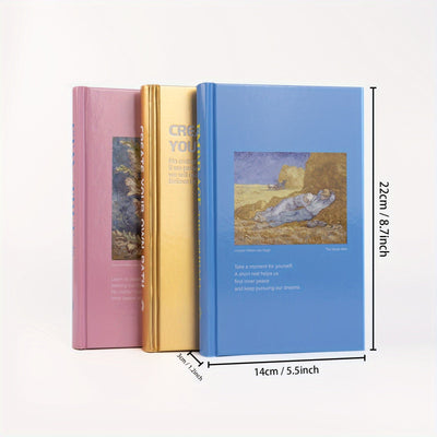 Conjunto de 3 libros decorativos Art Deco, libros de imitación inspiradores, material de papel, decoración de escritorio para el hogar y la oficina, sujetalibros para la decoración de la sala de estar, la cafetería y el comedor.