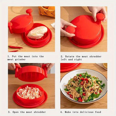 1pc Picadora de Carne y Alimentos Manual - Reutilizable y Apto para Lavavajillas, Base Antideslizante, Mango Ergonómico, Material PP para Pollo, Res, Verduras, Frutos Secos - Accesorio de Cocina Compacto para Preparación de Alimentos