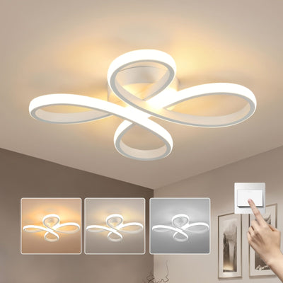 1 pieza de lámpara de techo moderna con mariposa negra/blanca - Brillo ajustable 3000K/4000K/6000K, acabado metálico mate con montaje semi-inclinado, iluminación decorativa ligera para sala de estar, dormitorio, pasillo, estudio, luces de techo para el h