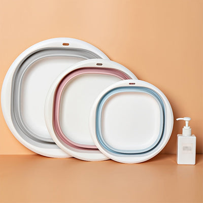 1pc Bañera Portátil Plegable para Pies y Manicura - Diseño Duradero de Plástico Ahorrador de Espacio, Sin Necesidad de Electricidad, Multiusos para Lavandería, Camping, Dormitorio, Ducha, Cocina y Accesorios de Baño, Bañera Portátil, Esenciales para Habi