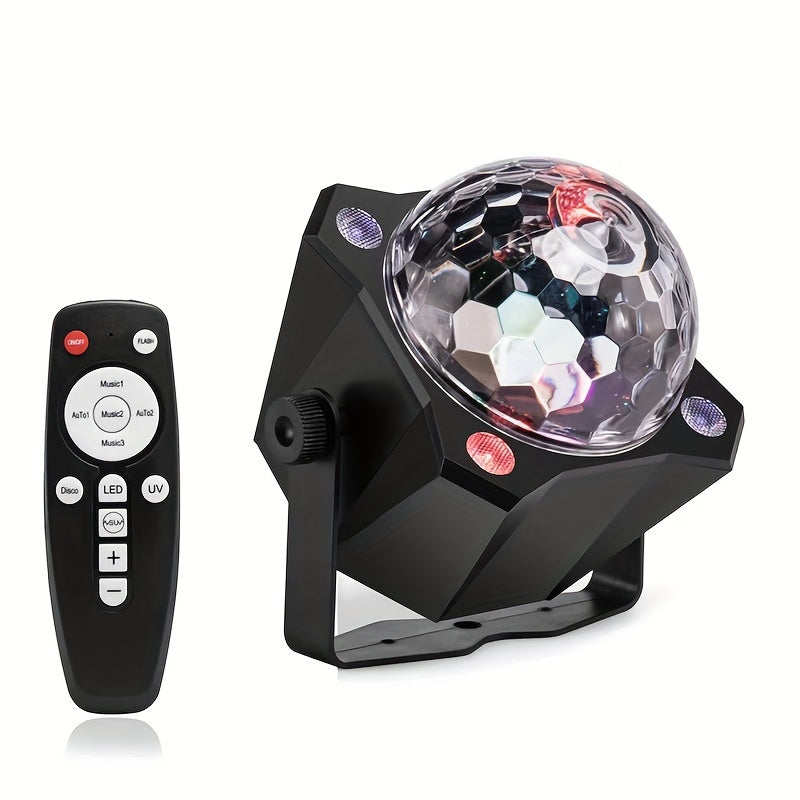 1 pza. Disco Ball Party Lights Sound Activated Strobe Dj Stage Lighting Para Interiores Sala de Baile Fiestas Cumpleaños Rave Karaoke Casero Halloween Navidad Boda Show Bar Club Decoraciones, Cable de Alimentación USB de 3 m