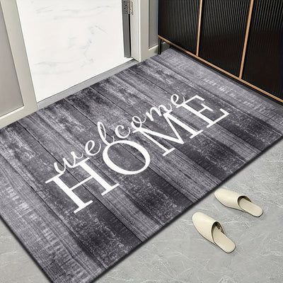 Alfombra de bienvenida rectangular impresa, 1 unidad, de poliéster, antideslizante para interior/exterior, ideal para sala, dormitorio, cocina, baño, patio, decoración del hogar y exterior