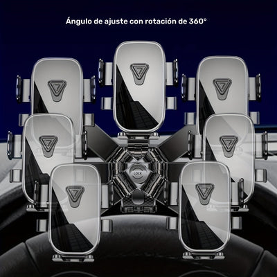 1 soporte universal para montaje de coche, material ABS, rotación de 360°, antivibración, textura de fibra de carbono, soporte de navegación multifuncional