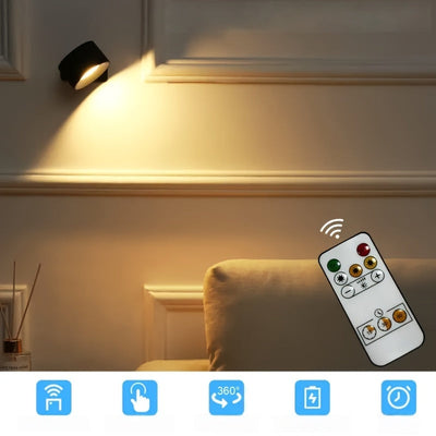 Apliques de pared LED festivos: 1/2 juego, regulables, 3 temperaturas de color, control remoto, rotación 360°, carga USB, ideales para decoración navideña, perfectos como regalo de Navidad, oficina, habitación, hotel, fiesta o restaurante