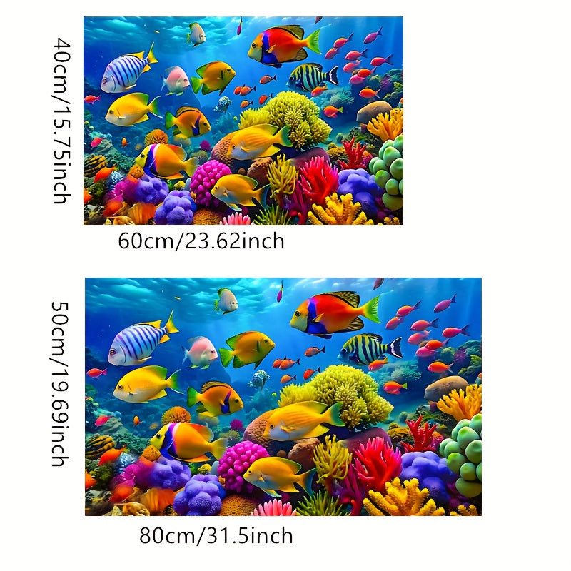 Alfombra de vida marina vibrante - Antideslizante, fácil de limpiar en poliéster con diseño de arrecife de coral colorido y peces tropicales, ideal para decoración de sala, dormitorio, cocina, oficina y baño, tapete para baño