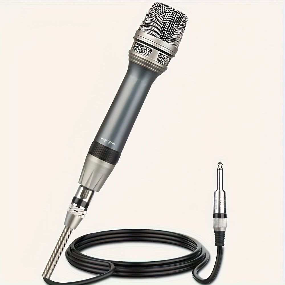 Micrófono Vocal Dinámico Profesional - Cardióide Unidireccional, Portátil con Encendido/Apagado para Interruptor & Cable XLR de 177in a 1/4'' - Azul Marino