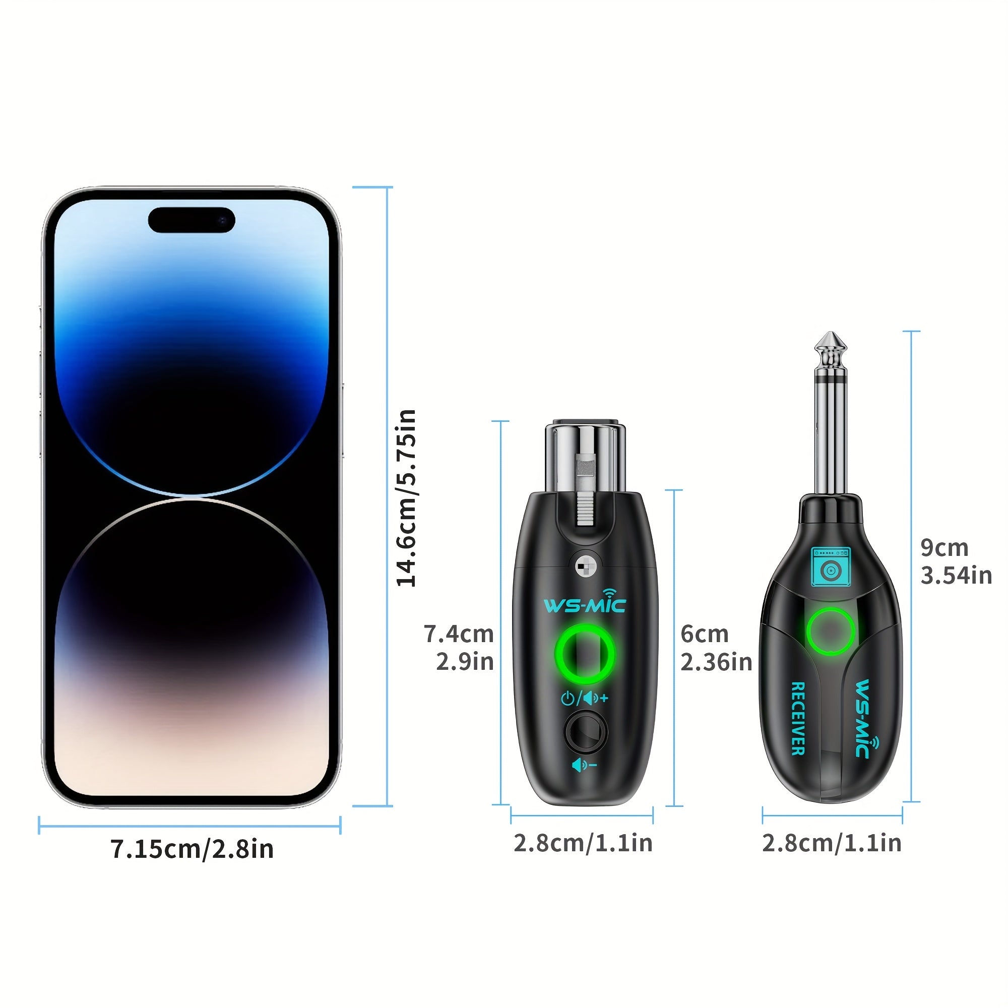 Sistema de micrófono inalámbrico con sonido HD, micrófono inalámbrico de una a una para grabación de voz y transmisión de música, carga USB-C, soporte 2.4G/3G/4G/5G, carga tipo C, recargable por USB, vida útil de la batería de 20 horas, diseño portátil p