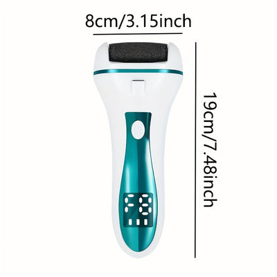 Exfoliador eléctrico de pies recargable por USB con cabezas de lijado reemplazables - Alimentado por USB, pantalla LCD, mango ergonómico para eliminar la luz muerta y pulir, uso cómodo, blanco, exfoliación de pies, herramienta de belleza, diseño elegante