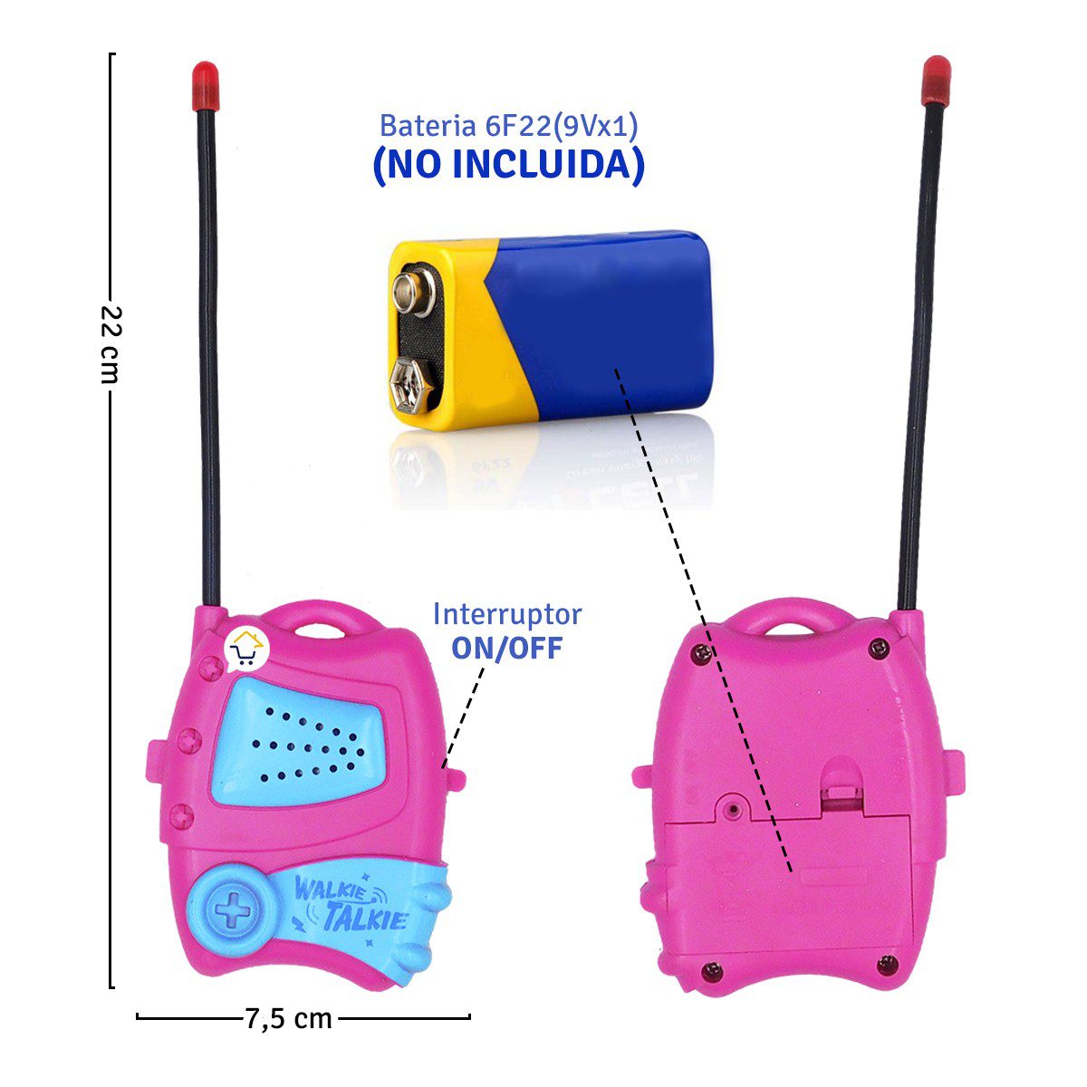Walkie Talkies Infantil Princesas Comunicadores Portátiles 5 m Infantil WT103