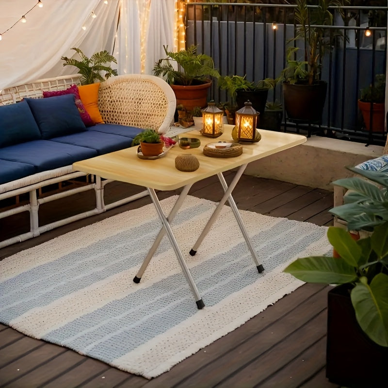 1pc Mesa Plegable Compacta y Duradera - Madera de Alta Densidad, Estructura Metálica, Sin Necesidad de Energía - Adecuada para Camping al Aire Libre, Barbacoas, Residencias Estudiantiles, Casas de Alquiler, Restaurante, Uso en Oficina, Portátil