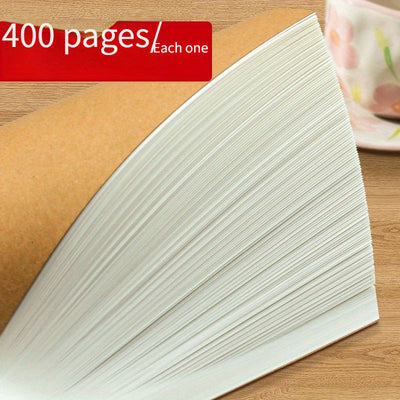 Cuaderno A5 Ultra-Grosor [200 Hojas, 400 Páginas], Diario Estudiantil en Blanco de Estilo Vintage con Tapa de Cartulina Suave, Adecuado para Dibujar, Hacer Bocetos y Bosquejos | Cuaderno Grande de Estilo Vintage