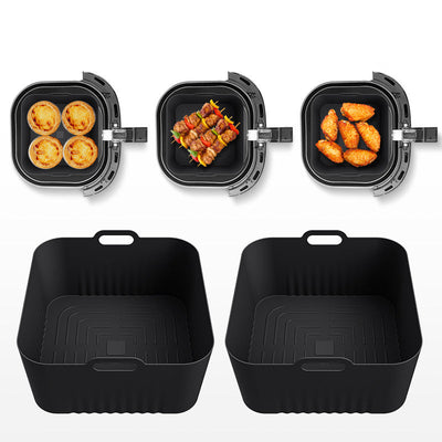 1pc Línea de aire reutilizable no adherente de silicona para freidora - 17,78 cm cuadrado, HD9200 HD9255, seguro para horno y microondas, fácil de limpiar, ideal para cocción saludable, asado, tostado - Accesorio de cocina versátil, accesorios para freid