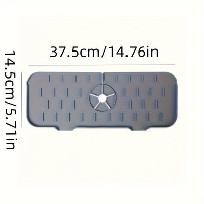 Alfombrilla de captura de agua de grifo de silicona - Guarda escurridor de fregadero sin electricidad absorbente con drenaje, protector de mostrador de cocina impermeable y fácil de limpiar
