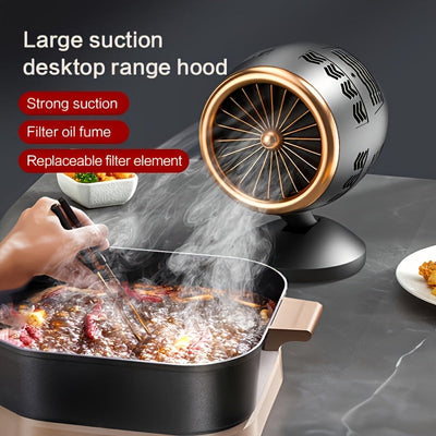 Campana Extractora Portátil con Alimentación USB y 3 Velocidades de Viento & Filtros Desmontables - Ventilador de Escritorio Mini para Cocina, Barbacoa, Olla Caliente, Filtración de Humo de Aceite & Fuente de Energía, Campana Extractora Portátil | Campan