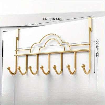 1pc Ganchos de hierro fundido contemporáneo para colgar sobre la puerta, Soportes de metal para toalla, albornoz, abrigo - Solución de almacenamiento para dormitorio en casa
