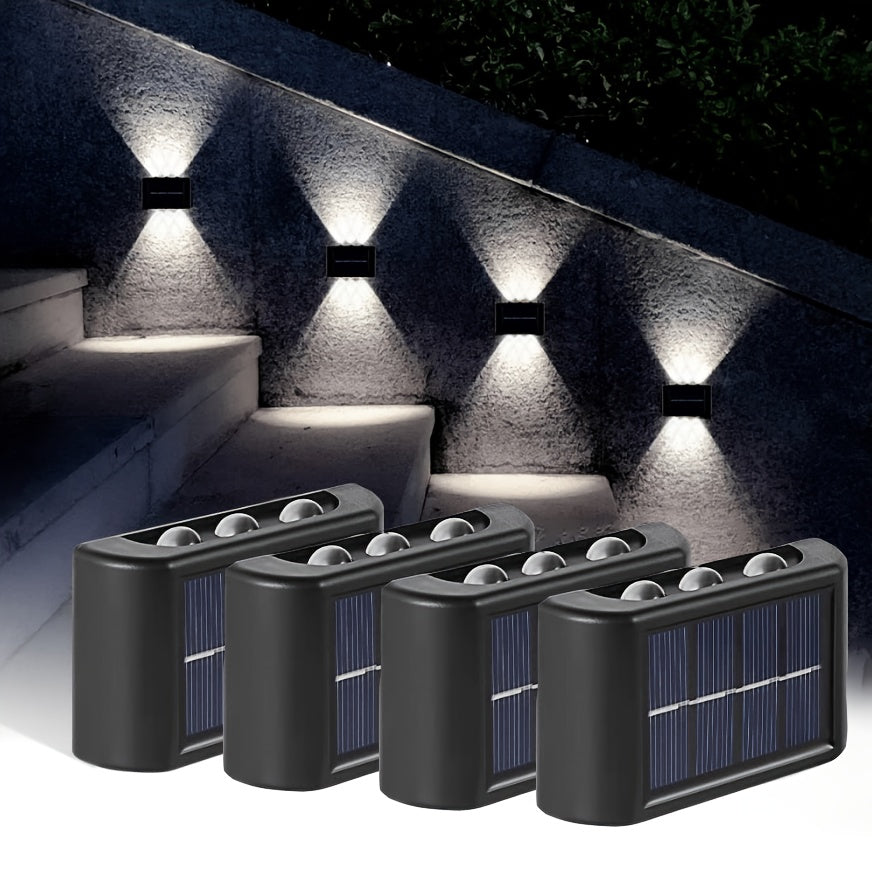 4 piezas, 6 luces solares por paquete, opciones de colores cálido/frío, adecuadas para acampada al aire libre, patio, calle, paisaje, decoración de bodas, resistencia al agua IP44
