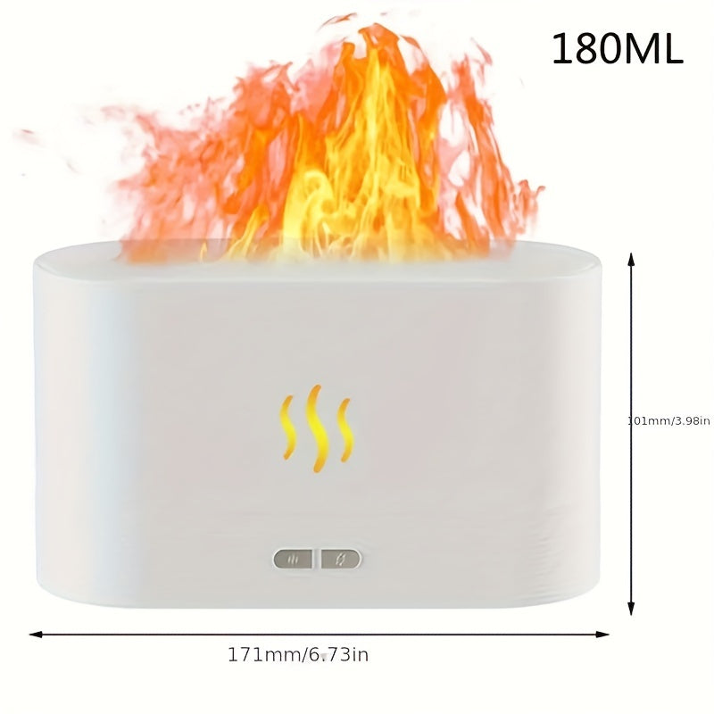 1pc Máquina De Aromaterapia De Llama Simulada, Humidificador De Llama De Escritorio Para El Hogar, Adecuado Para Vaporizar Y Humectar La Cara, Decoración Del Hogar Estética, Decoración De Habitaciones Esencial De Otoño E Invierno