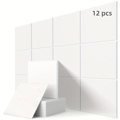 12 piezas de Paneles Absorbentes de Sonido de Alta Densidad Blancos, 30cm x 30cm x 0.9cm - Ideales para Oficinas, Estudios de Música, Salas de Grabación, Aulas, Cine en Casa y Reducción de Ruido en Dormitorios, Pared Decorativa, Techo