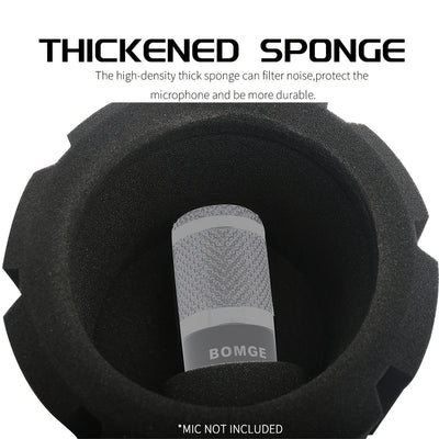 Filtro Pop de Estudio BOMGE para Micrófono con Pantalla de Espuma Insonorizante - Compatible con la Mayoría de Micrófonos, Instalación Fácil, Reducción de Ruido para Grabaciones Más Claras, Protector Antiviento, Montable en Soporte, Absorción de Sonido S