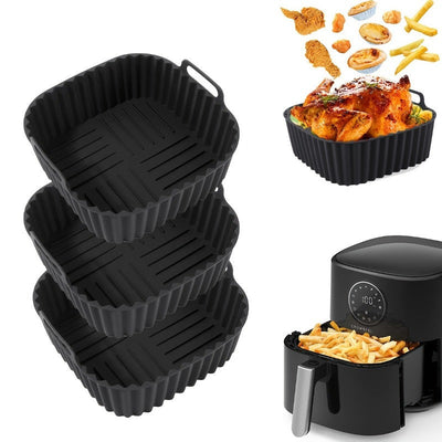 1 pieza de papel de silicona cuadrado reutilizable para freidor de aire, 20.32cm, para ollas de 4-7 QT, antiadherente, resistente al calor, perfecto para horno, microondas y accesorios de freidor de aire.