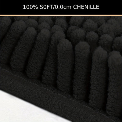 2pcs Alfombra de Baño de Chenilla, Alfombra de Baño Rectangular en Forma de U, Alfombra de Peluche Esponjosa para Baño, Absorbente y Antideslizante, Decoración de Baño