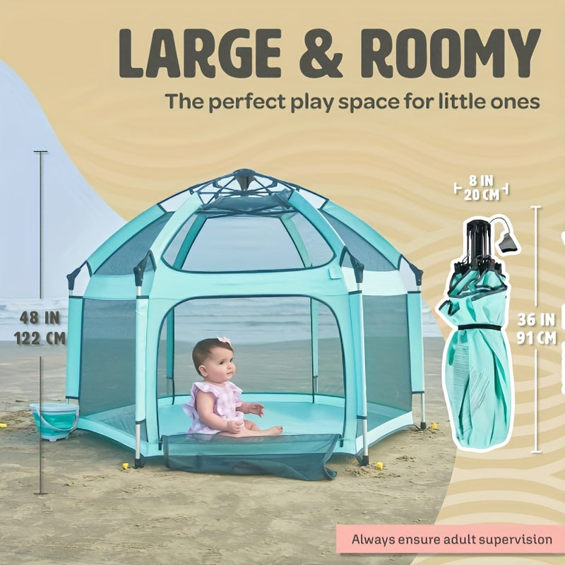 Corralito de Alta Calidad para Bebés Interior y Exterior - Portátil, Ligero, Diseño Plegable y Fácil de Montar para Uso en la Playa o en Casa, Tienda de Juegos Premium para Niños