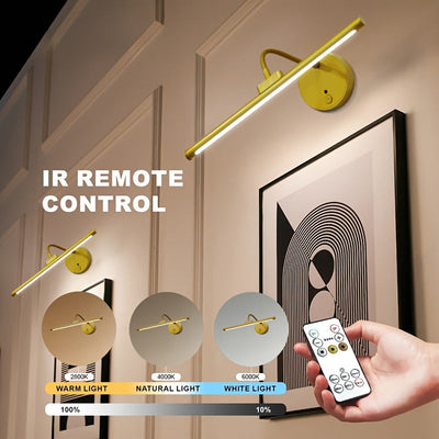 1 lámpara de arte pintura, lámpara de arte regulable con control remoto, 3 temperaturas de color, temporizador, incluye cable USB, iluminación de galería montada en la pared metálica moderna
