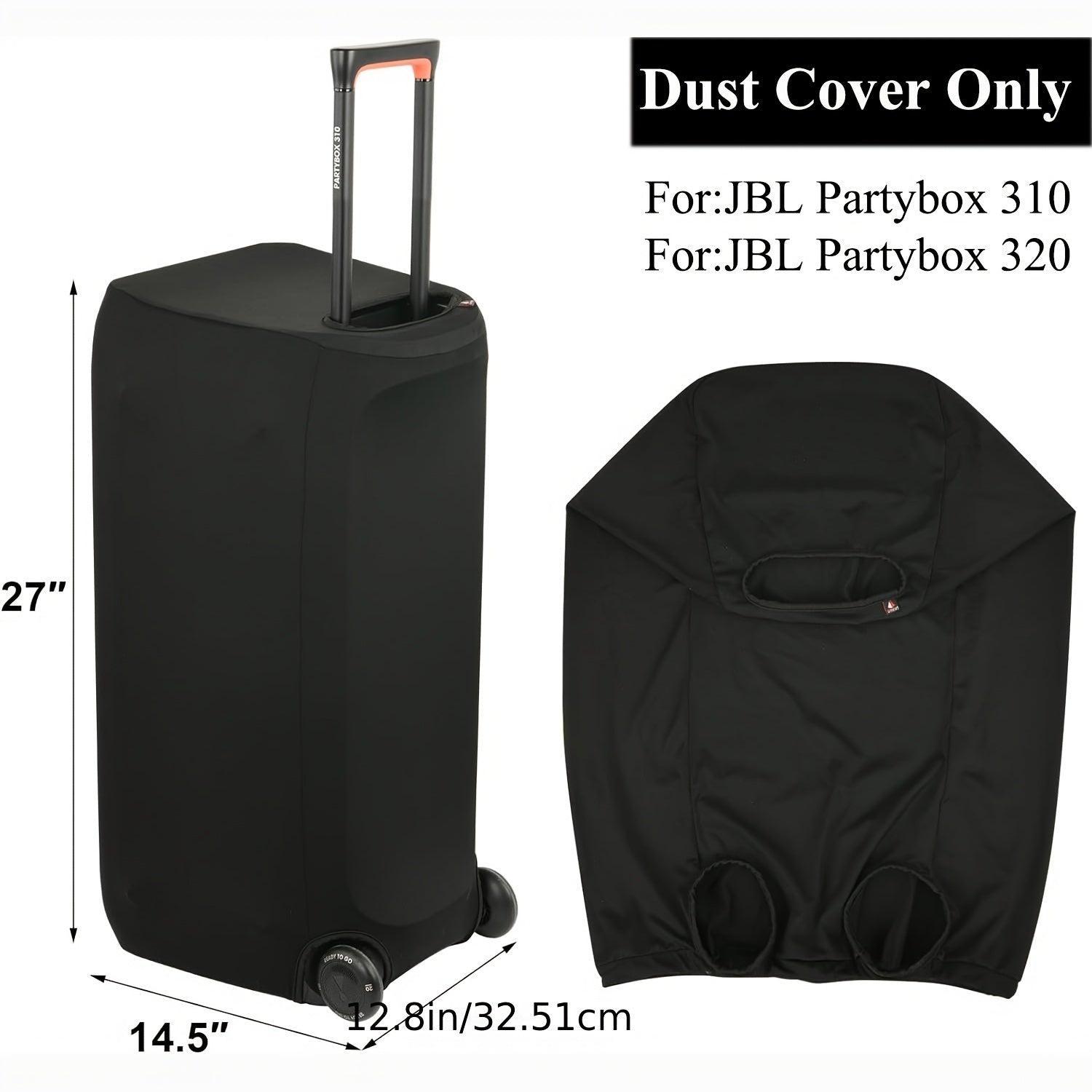 Fundas de polvo para altavoz al aire libre JBL Partybox 310/320 - Funda protectora elástica de spandex con banda elástica, manga deslizante para altavoz portátil, compatible con Partybox 310/320 (altavoz no incluido)