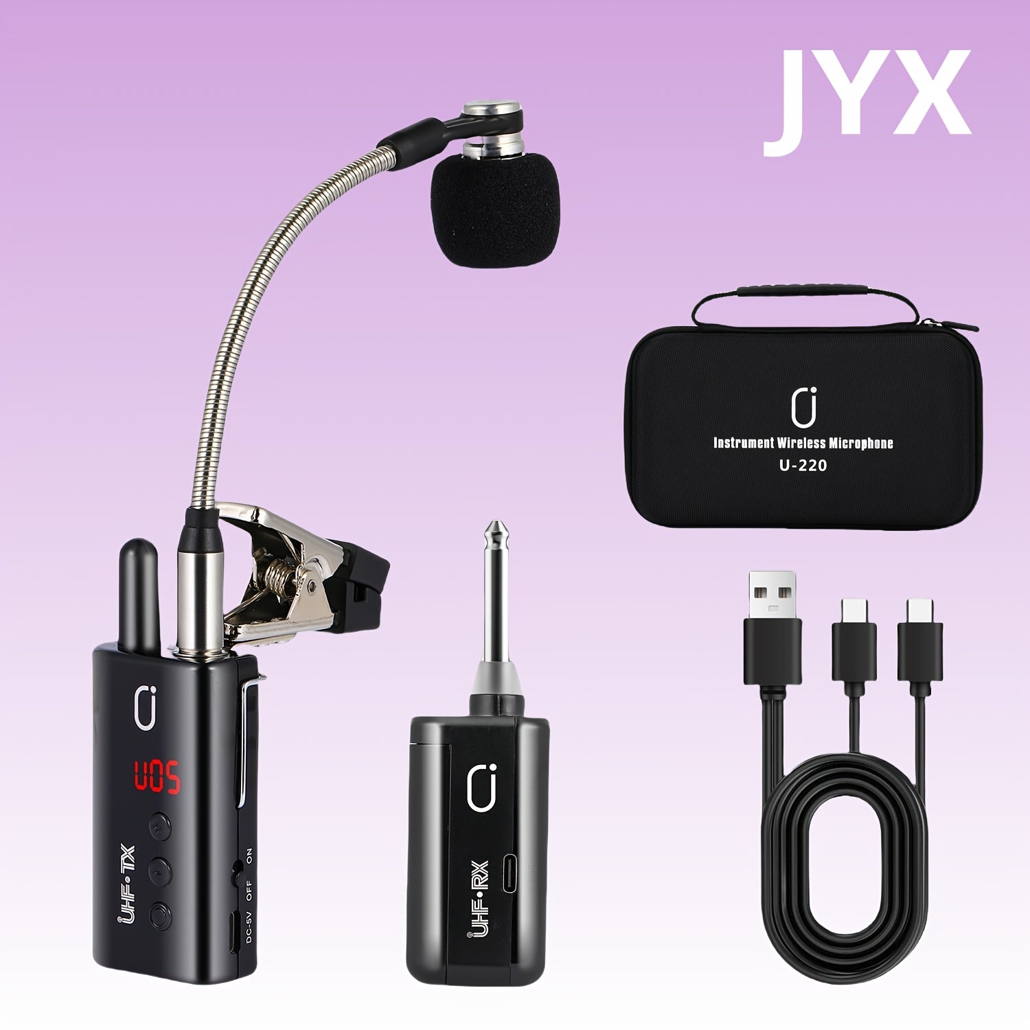 Artículo Más Vendido de 2025: Micrófono sin varillas UHF para Saxofón, Sistema Transmisor y Receptor Recargable Plug & Play con Diseño Clip-On para Saxo y Trompeta, Distancia de Transmisión hasta 48.77 metros, Adecuado para Saxos Alto, Tenor y Barítono,