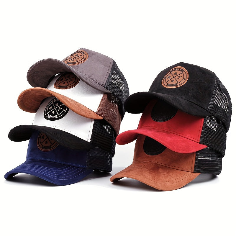 Gorra de Béisbol Deportiva para Hombres, Ajuste Transpirable - Gorra de Camionero Ajustable con Logo, Espalda de Malla, Disponible en Varios Colores