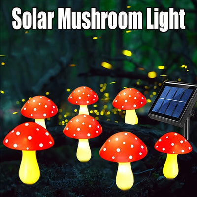 Luces de Cadena Solares para Jardín Exterior, Luces de Hadas con 8 Modos, Decoraciones de Fiesta al Aire Libre en Forma de Champiñón, Día de San Valentín, Boda, Luzes para Crear Ambiente Festivo - para Patio, Jardín y Decoración del Césped
