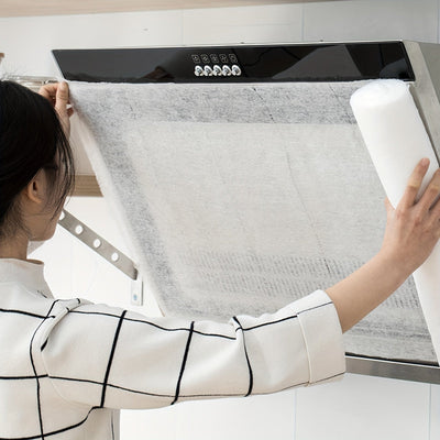 1 Rollo (10m/33ft) - Papel Filtrante de Grasa y Humo Resistente para Extractores de Cocina, Horno, Calderas, Maquinaria Industrial - Antigrasa, Fácil Limpieza, Impermeable - Compatible con Uso Residencial/Comercial, Mejora del Rendimiento del Motor, Dise