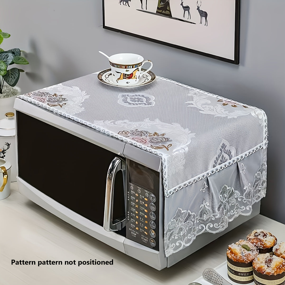 Cubierta para Horno de Microondas Resistente al Calor de Poliéster - Protector Antipolvo para Electrodomésticos de Cocina, 35.56x99.06 cm