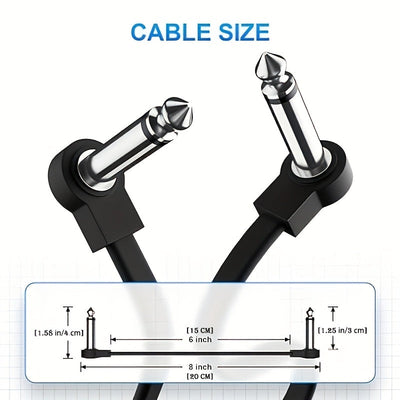 4 cables para guitarra, 15 cm, cable plano profesional para efectos, cable de conexión para instrumentos de 6 pulgadas, cable corto con reducción de ruido, ahorra espacio, accesorios para guitarra
